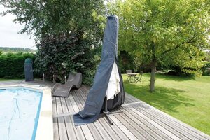 Beschermhoes voor parasol grijs PE H302xØ25/70cm