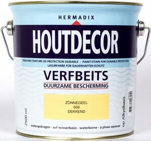 Houtdecor dekkend 608 zonnegeel 2500 ml